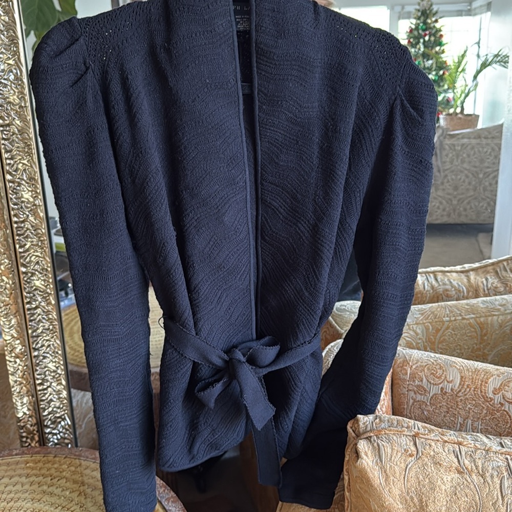 Ralph Lauren Belted Knit Sweater Cardigan. Black. Size S - Picture 10 of 12